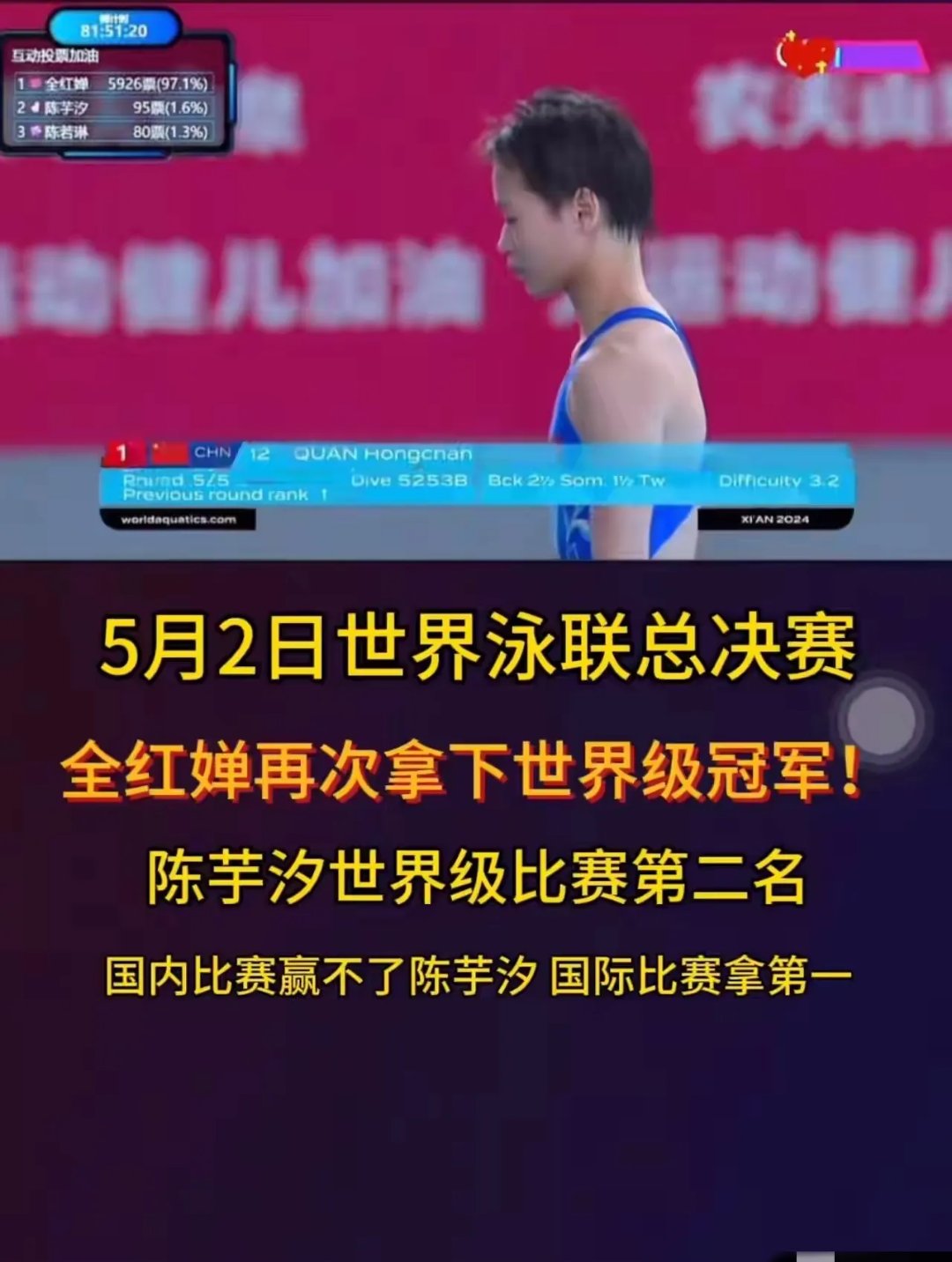 关于跳水赛事紧张异常，中国选手稳操胜券势不可挡的信息